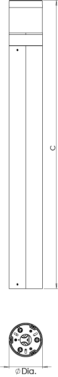 X1 BOLLARD CONE Line Drawing